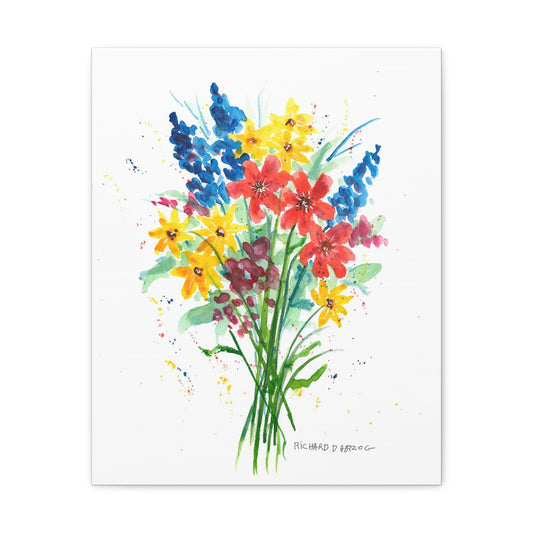 Water Color Flower Bouquet Canvas Print
