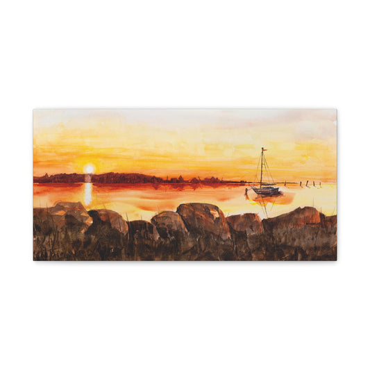 Sunset Boat Canvas Print