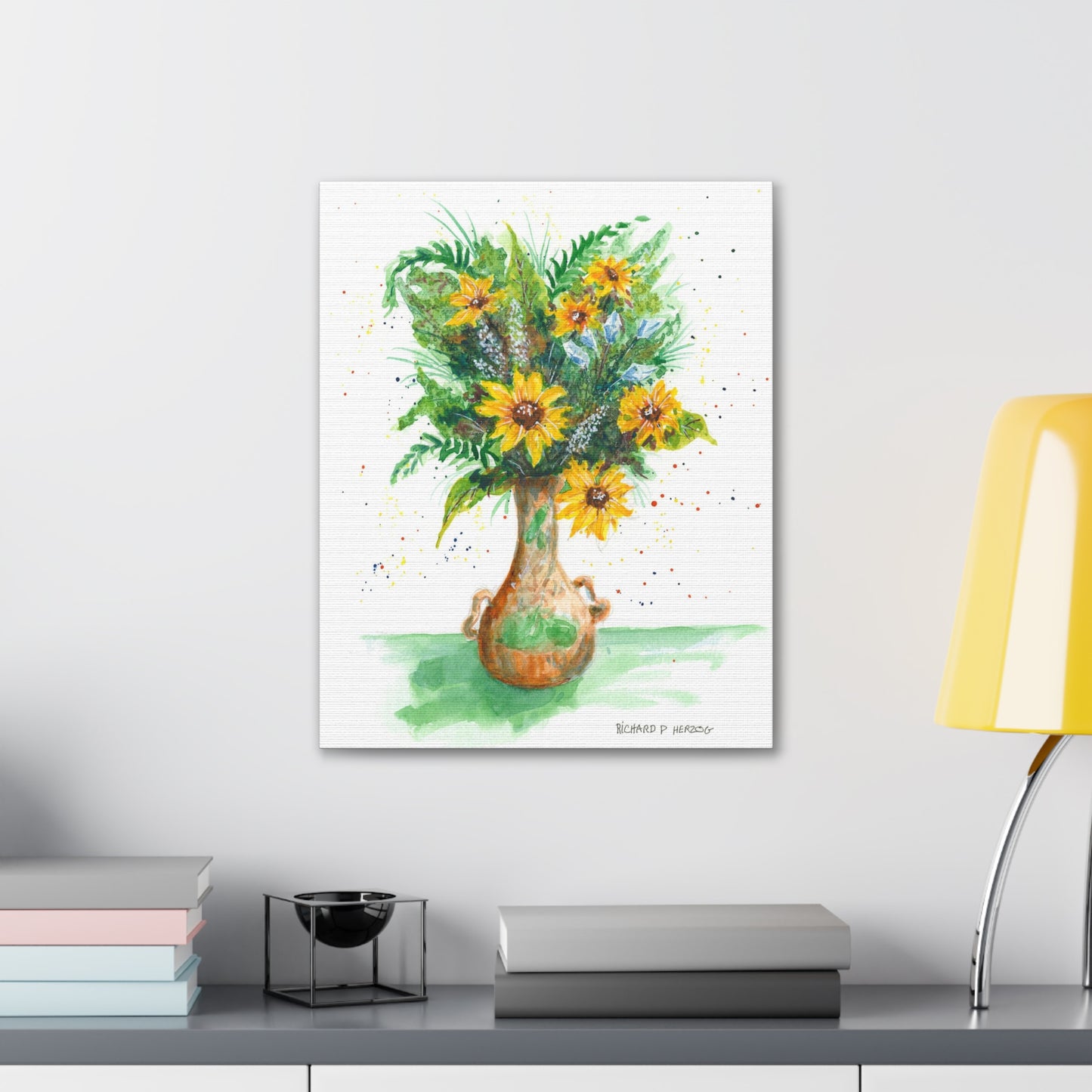 Vase With SunFlowers Canvas Print