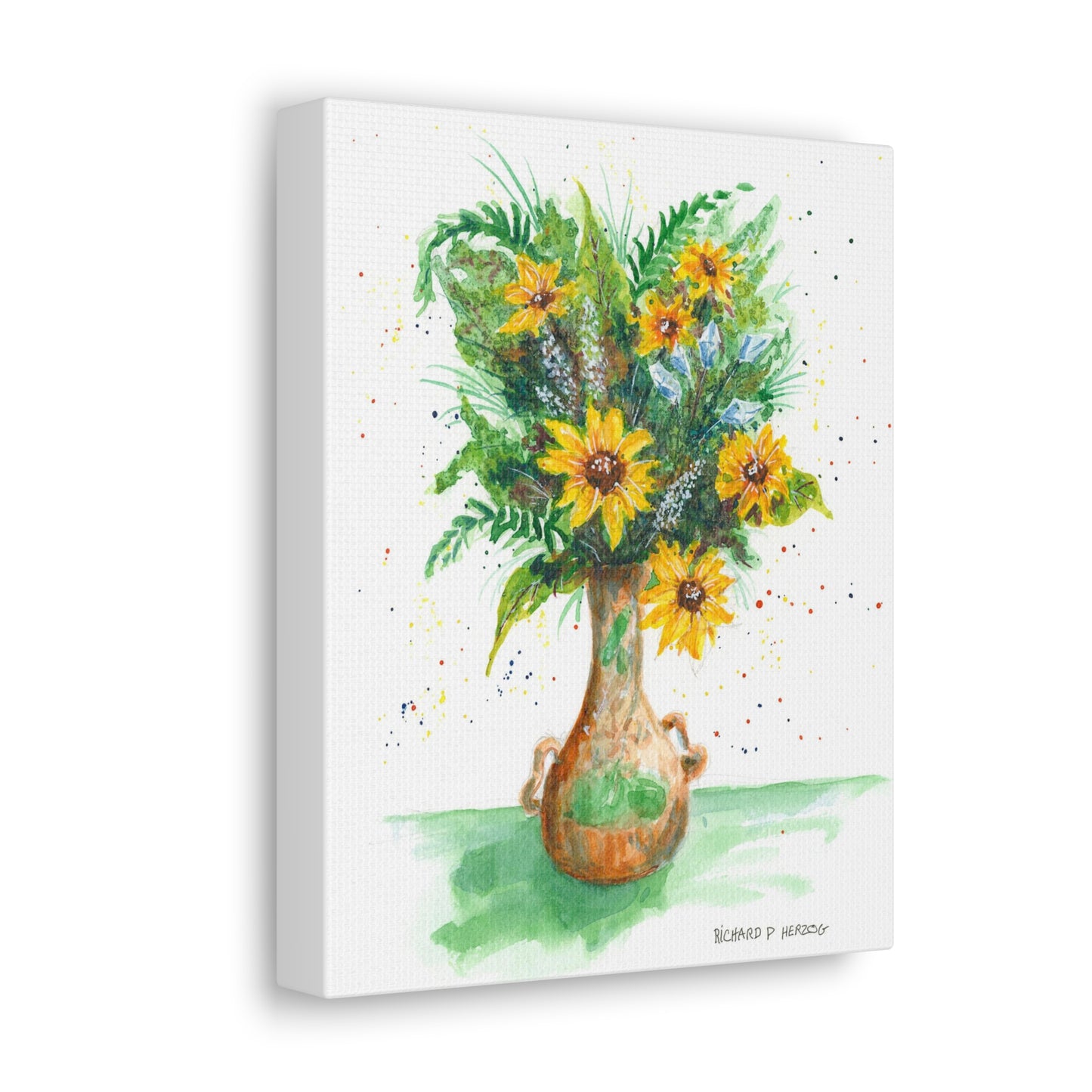 Vase With SunFlowers Canvas Print
