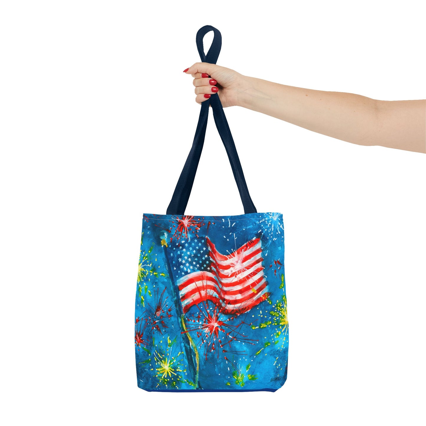 American Flag Fireworks Tote Bag