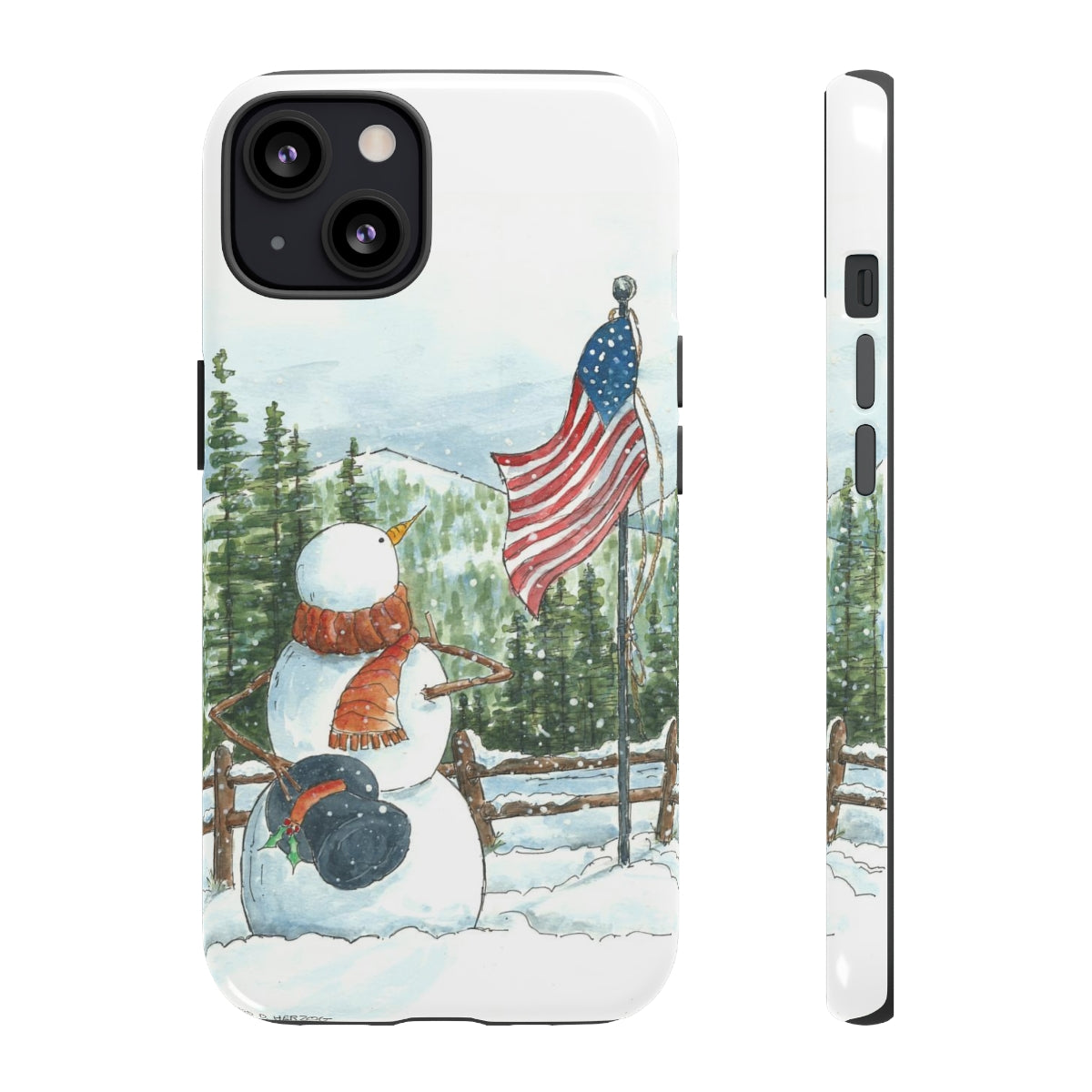 Patriotic Snowman Tough Phone Case