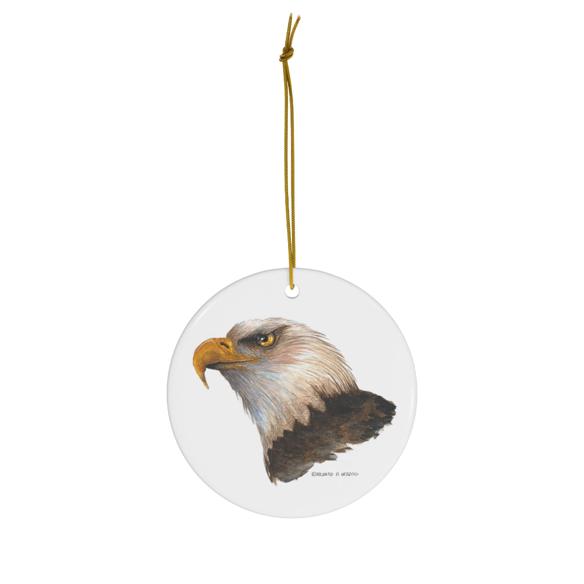 American Bald Eagle, Circle Ceramic Ornament