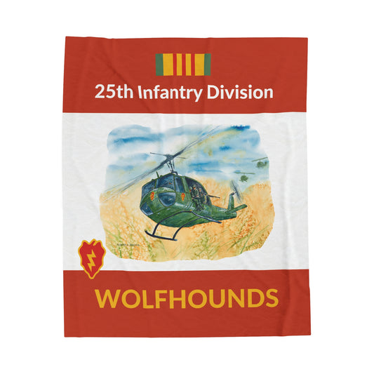 Wolfhounds 25th Infantry Vietnam Huey Blanket