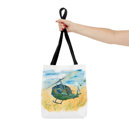 Huey Helicopter Art Tote Bag – Vintage Military Huey Illustration