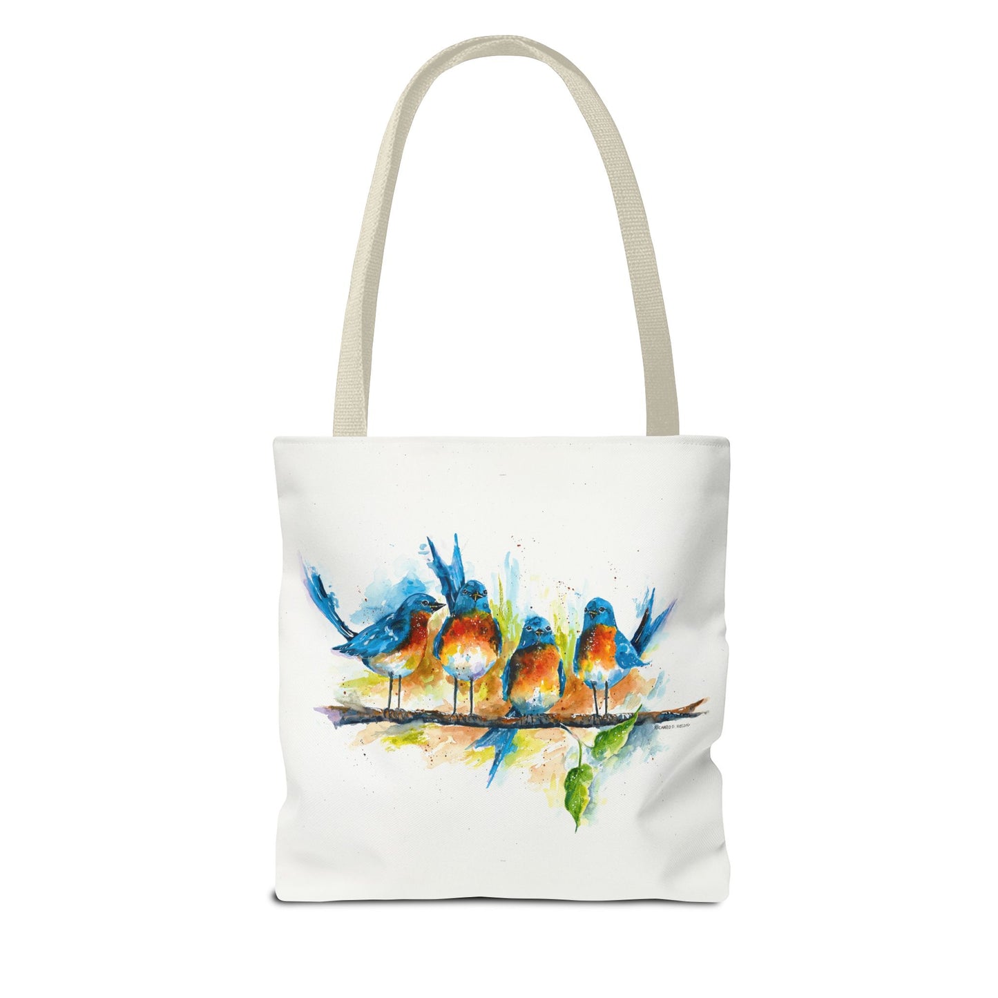 Watercolor Birds Tote Bag – Colorful Bird Branch Art Carryall