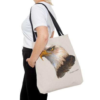 Eagle Head Tote Bag - Realistic Bald Eagle Art Tote for Wildlife Lovers