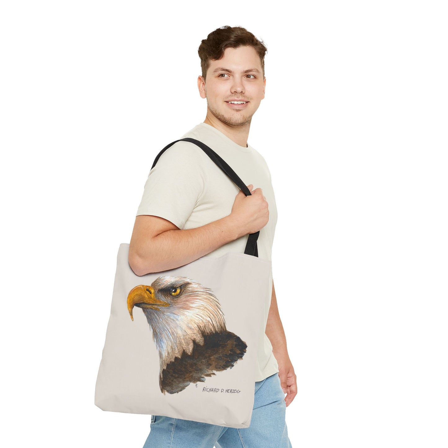 Eagle Head Tote Bag - Realistic Bald Eagle Art Tote for Wildlife Lovers