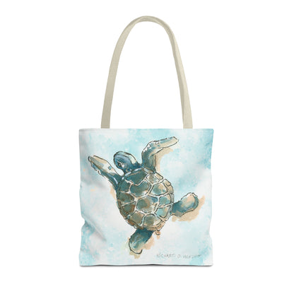 Sea Turtle Watercolor Tote Bag – Ocean-Themed Beach Shopper