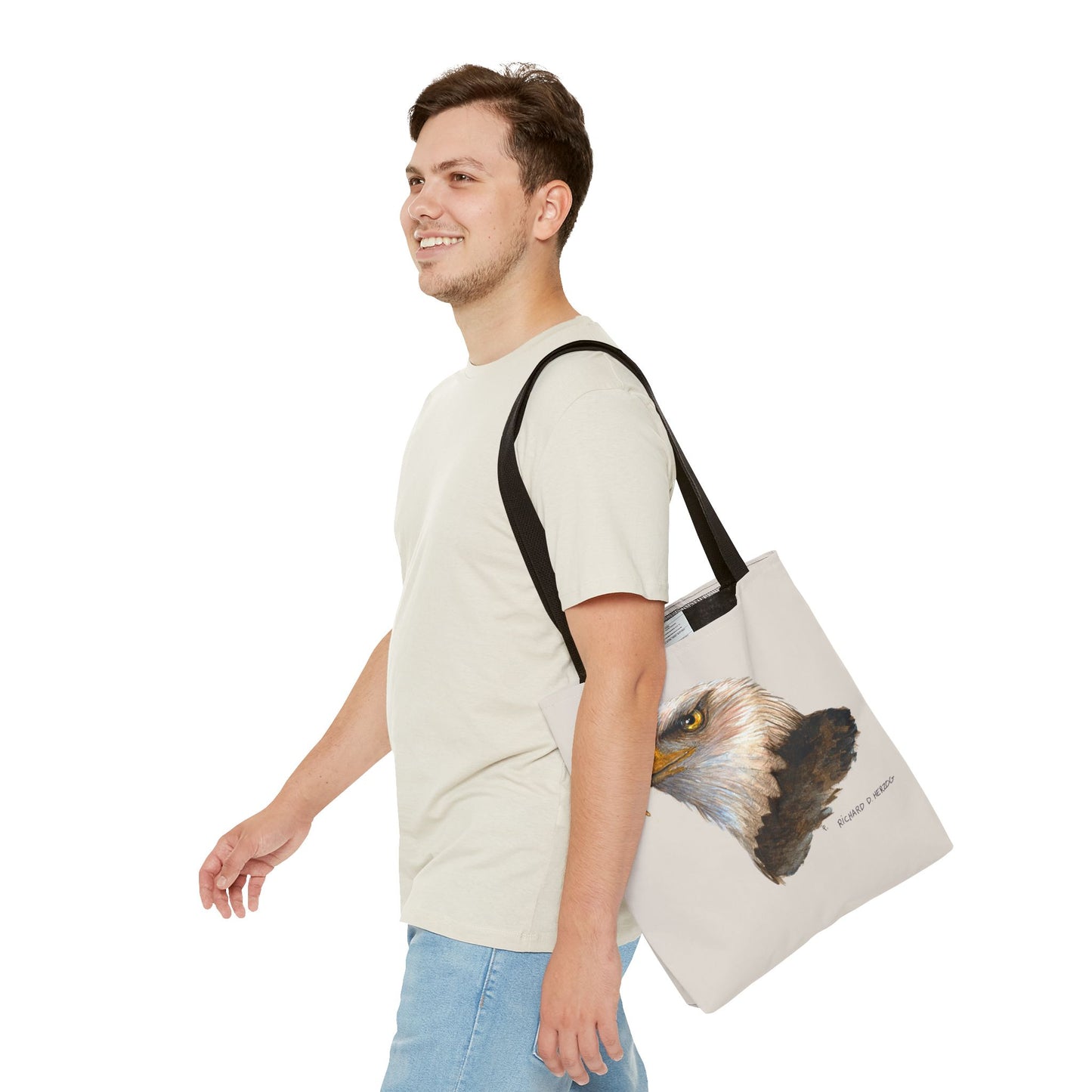 Eagle Head Tote Bag - Realistic Bald Eagle Art Tote for Wildlife Lovers