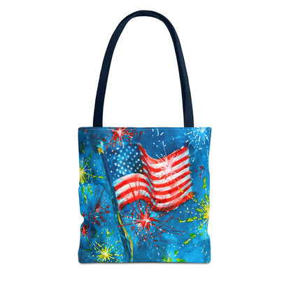 American Flag Fireworks Tote Bag