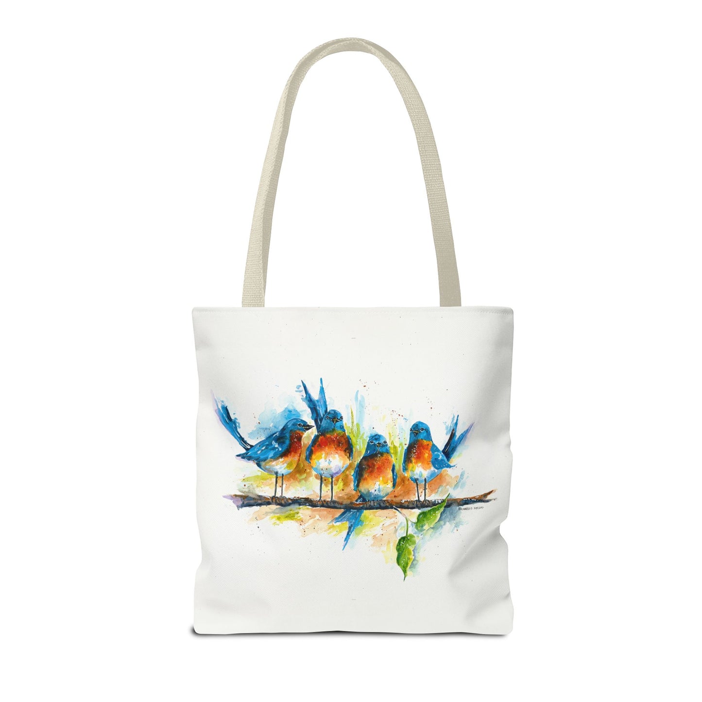 Watercolor Birds Tote Bag – Colorful Bird Branch Art Carryall