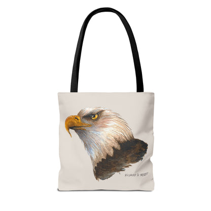 Eagle Head Tote Bag - Realistic Bald Eagle Art Tote for Wildlife Lovers