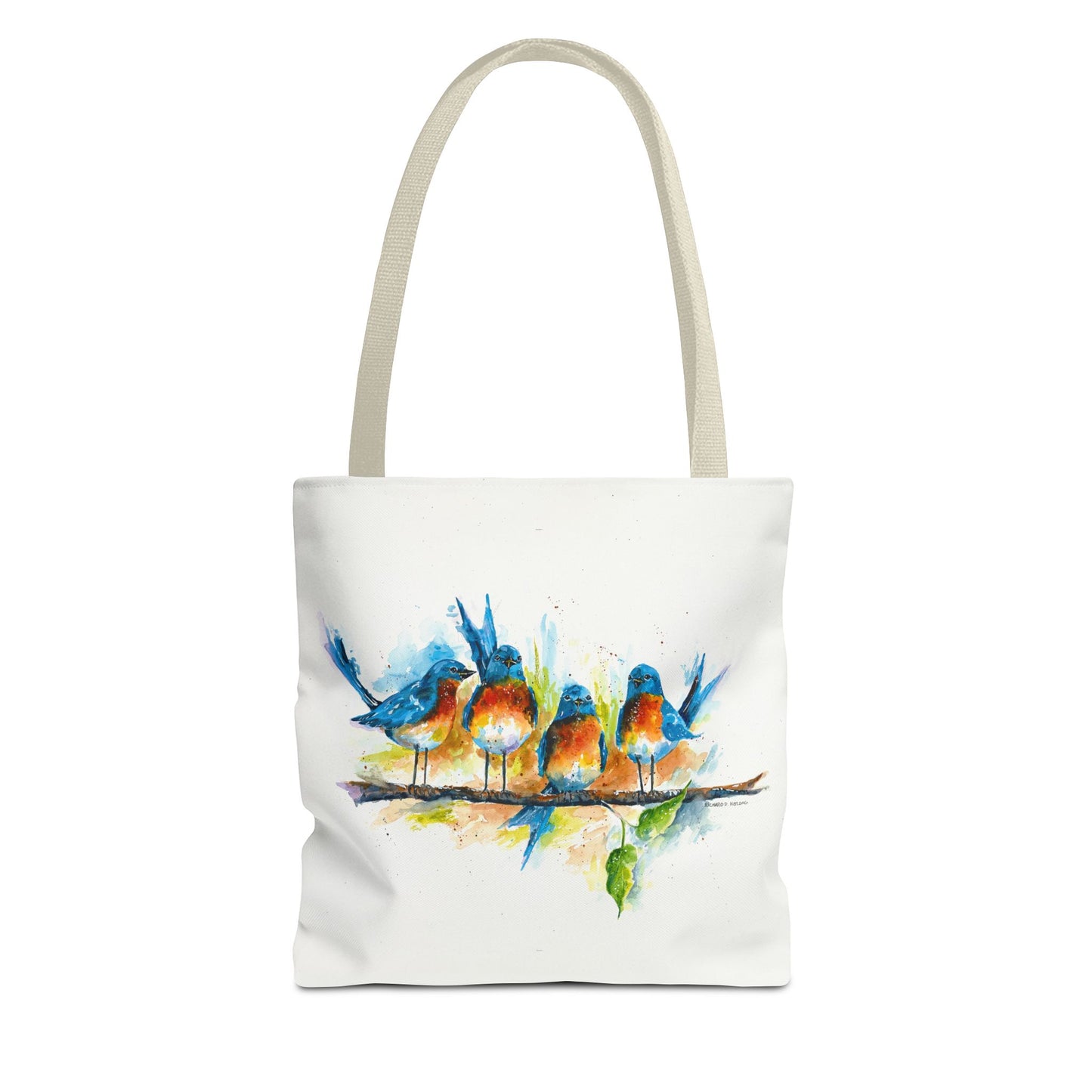 Watercolor Birds Tote Bag – Colorful Bird Branch Art Carryall