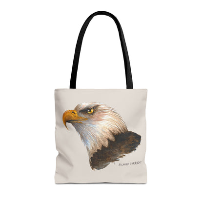 Eagle Head Tote Bag - Realistic Bald Eagle Art Tote for Wildlife Lovers
