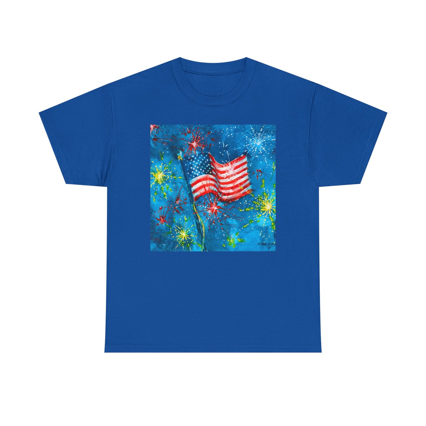 Patriotic American Flag Tee – Fireworks 4th of July T-Shirt