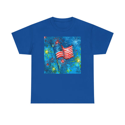 Patriotic American Flag Tee – Fireworks 4th of July T-Shirt