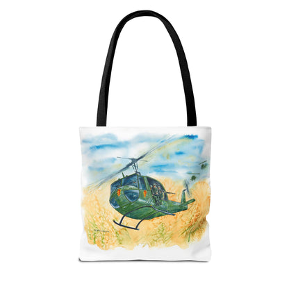 Huey Helicopter Art Tote Bag – Vintage Military Huey Illustration