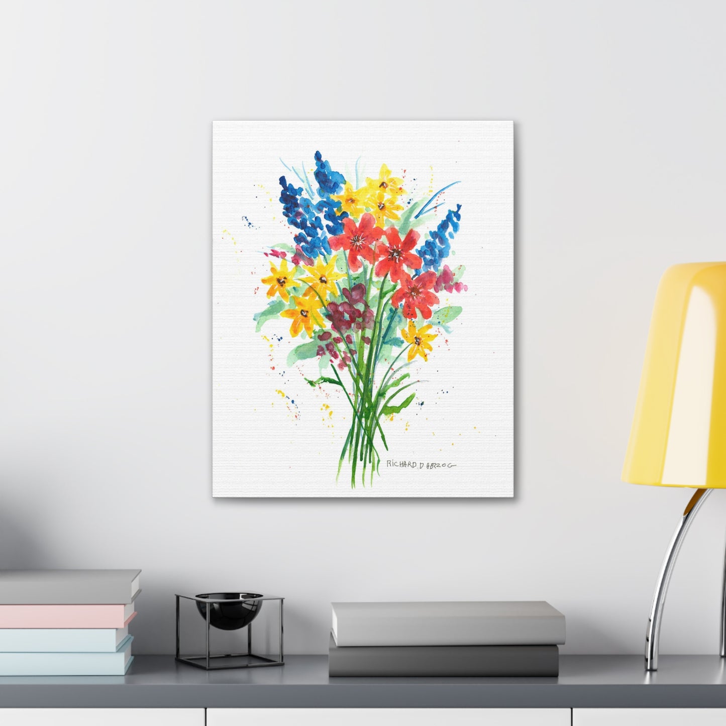 Water Color Flower Bouquet Canvas Print