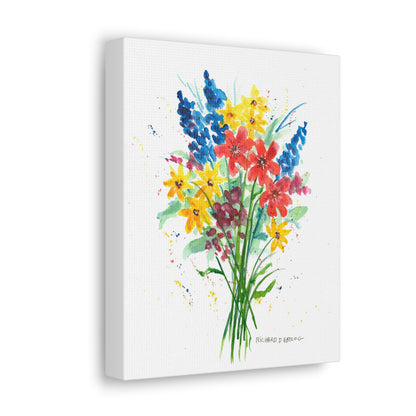 Water Color Flower Bouquet Canvas Print