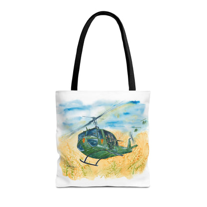 Huey Helicopter Art Tote Bag – Vintage Military Huey Illustration