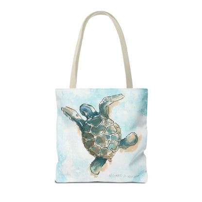 Sea Turtle Watercolor Tote Bag – Ocean-Themed Beach Shopper
