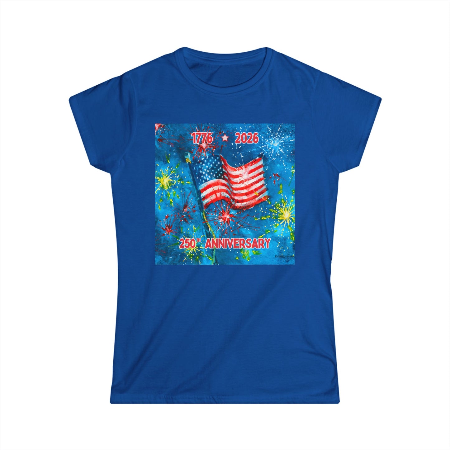 Women’s Tee - 250th Anniversary American Flag 1776-2026 Patriotic Fireworks