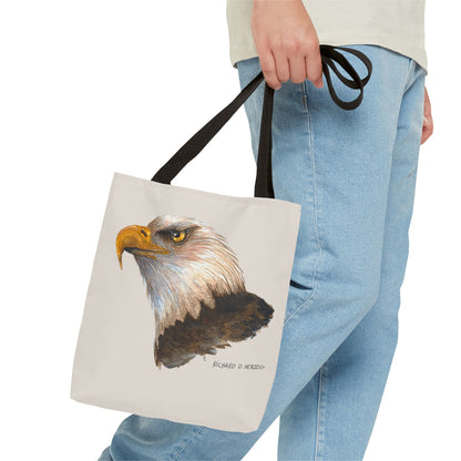 Eagle Head Tote Bag - Realistic Bald Eagle Art Tote for Wildlife Lovers