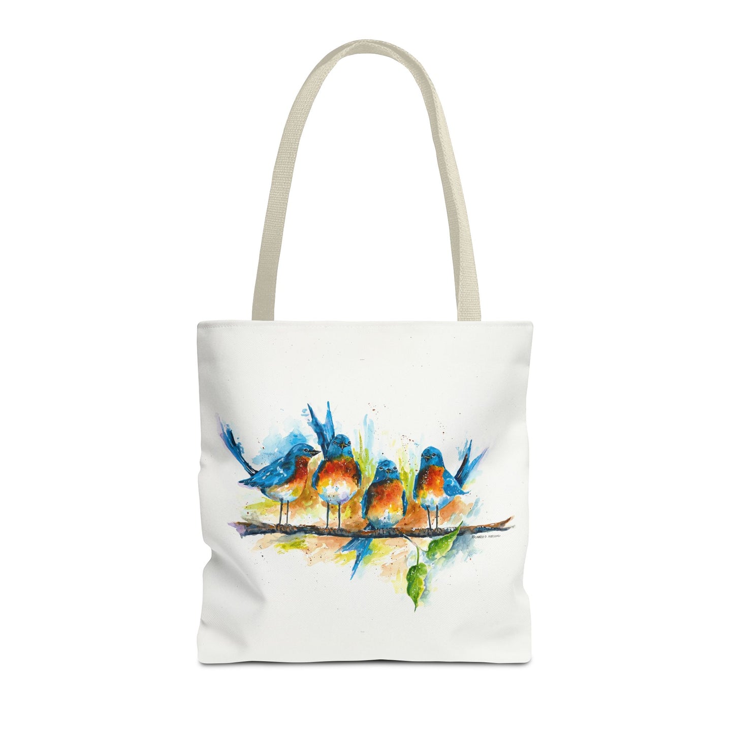 Watercolor Birds Tote Bag – Colorful Bird Branch Art Carryall