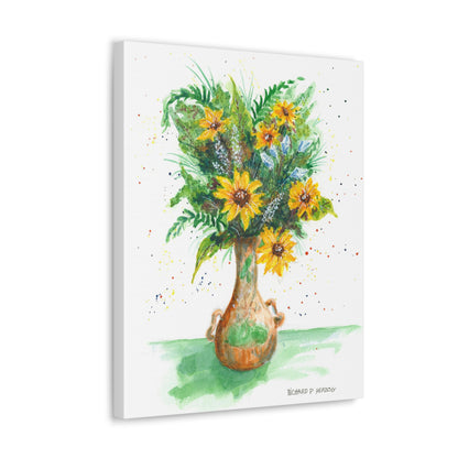 Vase With SunFlowers Canvas Print