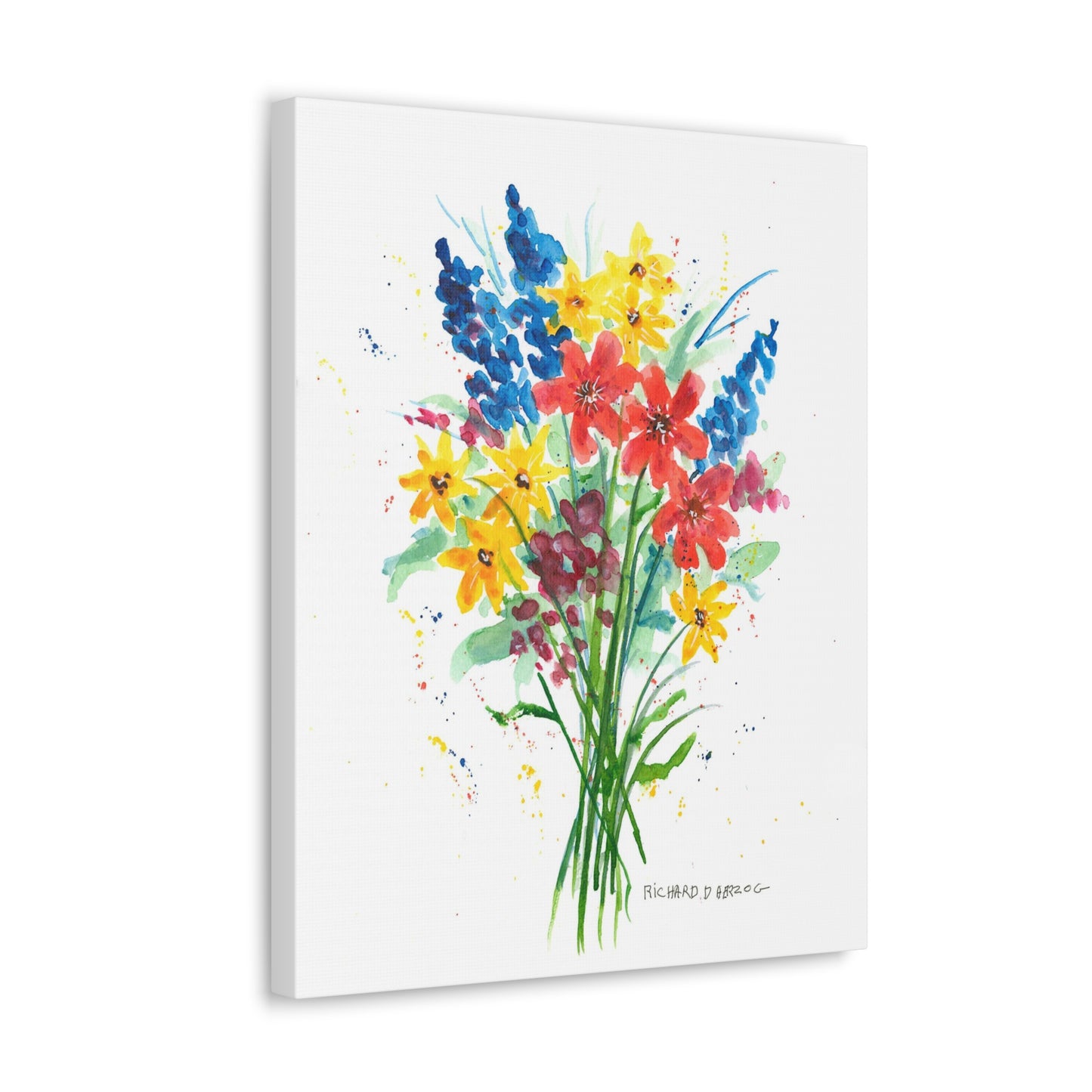 Water Color Flower Bouquet Canvas Print