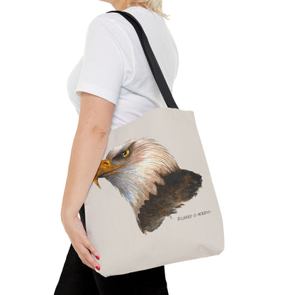Eagle Head Tote Bag - Realistic Bald Eagle Art Tote for Wildlife Lovers