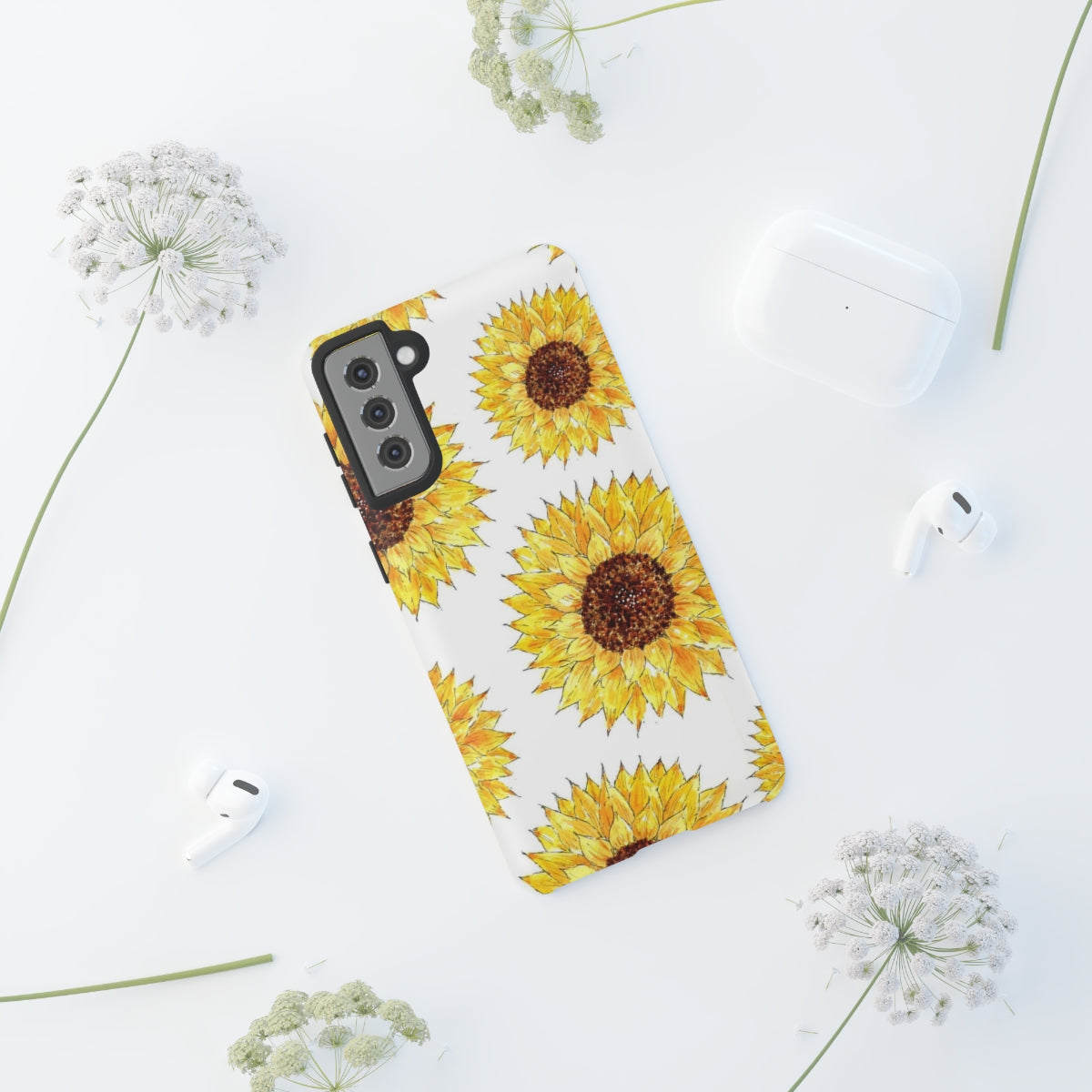 Sunflower Pattern Tough Phone Case