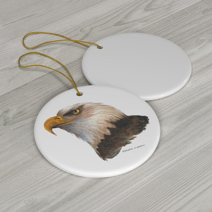 American Bald Eagle, Circle Ceramic Ornament