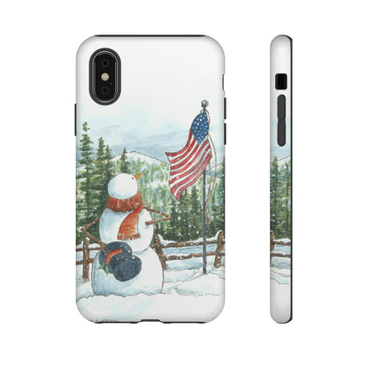 Patriotic Snowman Tough Phone Case