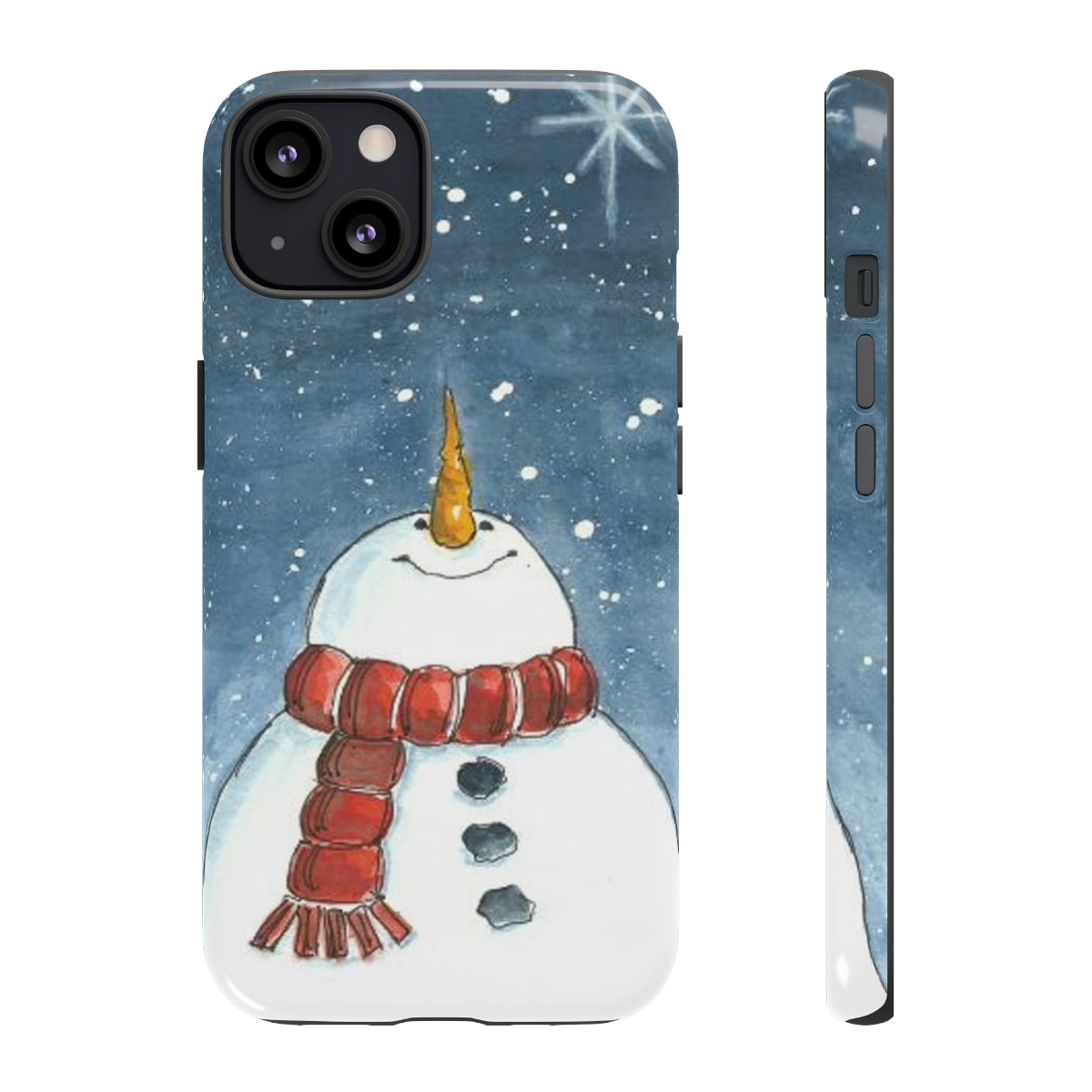 Snowman Looking UP Tough Cases ArtByHerzog