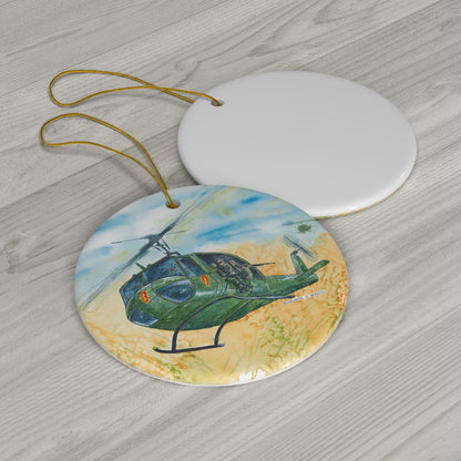 Huey Helicopter Ceramic Ornament